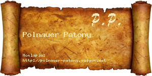 Polnauer Patony névjegykártya